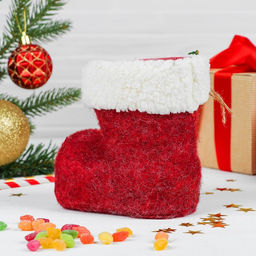 Конфетница Сапожок, с веточкой, на завязке, вместимость 400 г, цвет красный - Страна карнавалия фото 3