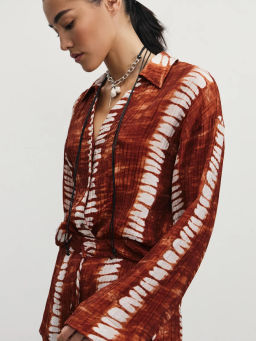 Рубашка из вискозы с принтом / Zarina  фото 8