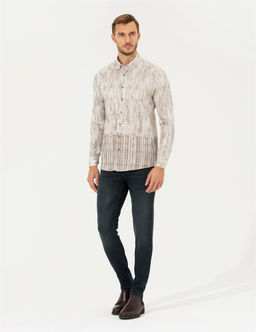 Bej Slim Fit Uzun Kollu G_mlek - Pierre cardin фото 4