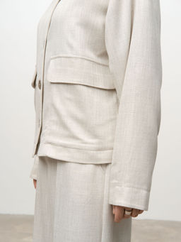 Бомбер из вискозы 420225 бежевый