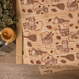 Простыня вафельная для бани «Банька» 145×180 см, 100% хлопок, бежевая