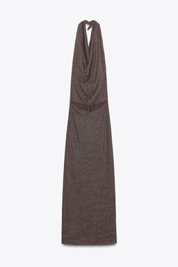 METALLIC THREAD OPEN BACK MAXI DRESS - Zara фото 8