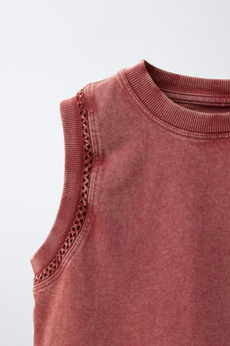CAMISETA HEAVY JERSEY BORDADO / Terracota - Zara фото 3