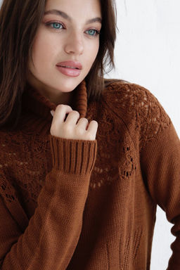 10073 Свитер с альпакой кофейный - Martichelli фото 26