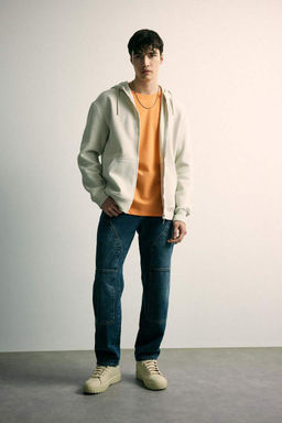 Толстовка обычного кроя с капюшоном на мягкой подкладке и на молнии - Defacto фото 2