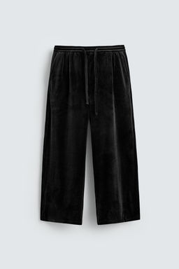 RELAXED FIT VELVET TROUSERS - Zara фото 7
