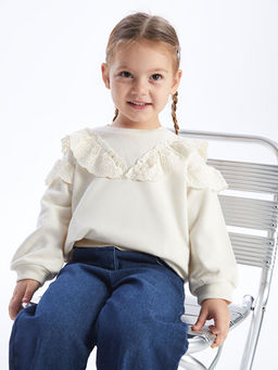 Bisiklet Yaka K?z Bebek F?rf?rl? Sweatshirt