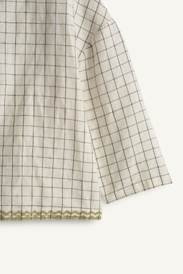 CAMISA CUADROS BORDADO CONTRASTE LIMITED EDITION / Blanco / Negro - Zara фото 7