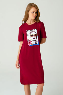 Арт. 8608 Туника женская 42-50 (5 шт) Цвет:бордовый - Калинка фото 28
