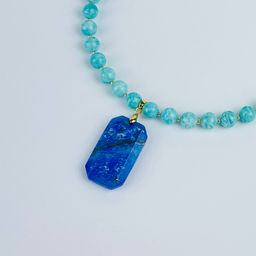 Колье из Амазонита и Лазурита - Радуга самоцветов фото 2