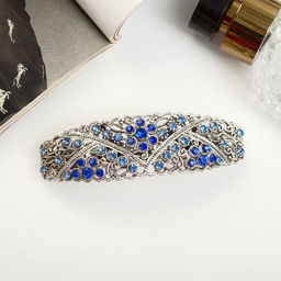 Заколка - автомат для волос «Сара», фиалки, 8.5 см