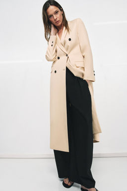 ABRIGO FLUIDO CRUZADO ZW COLLECTION / Beige