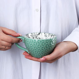 Кружка керамическая «Листья», 290 мл