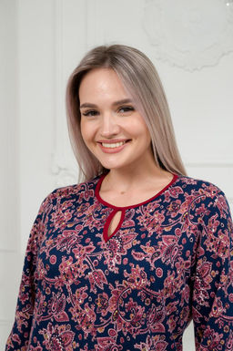 Кофта женская из милано Анфиса бордовый узор - Амадэль фото 8