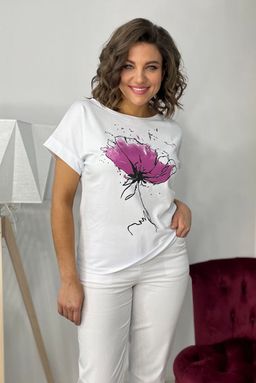 Футболка Rumoda 2062 белый/лаванда