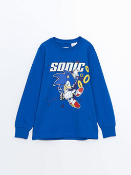 Bisiklet Yaka Sonic Bask?l? Uzun Kollu Erkek ?ocuk Pijama Tak?m? - Waikiki фото 2