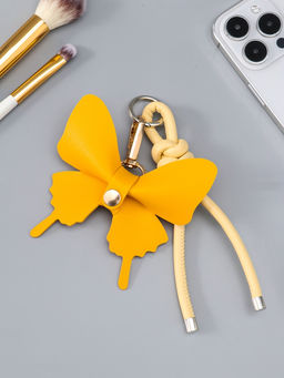 Брелок на карабине "Бабочка с узлом" бежево-рыжий 13,5х9,5х2,5 см