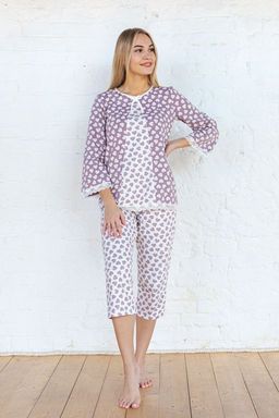 Пижама женская из футера Капучино с бриджами - Амадэль фото 4