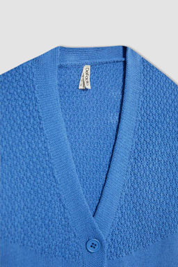 Трикотажный кардиган для девочек с V-образным вырезом - Defacto фото 8