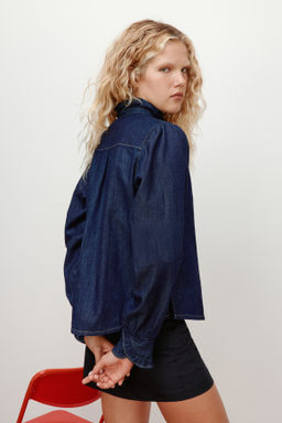 Blusa denim con ribetes de volante - H&m фото 5