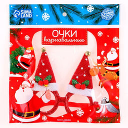Цена за 2 шт. Карнавальные очки Новогодний колпак - Страна карнавалия фото 4