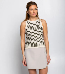 Топ #КТ1660 (1), молочный,зелёный