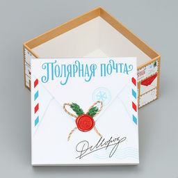 Коробки подарочные новогодние набор 10 в 1 «Новогоднее послание», 10×10×6 – 28×28×15 см