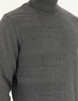 Gri Melanj Slim Fit Bal_k__ Yaka Triko Kazak - Pierre cardin фото 7