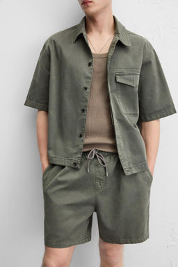 WASHED RELAXED FIT BERMUDA SHORTS - Zara фото 15