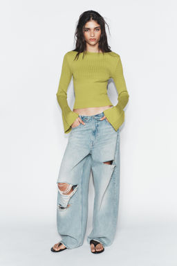 POINTELLE FLARED SLEEVE JUMPER - Zara фото 4