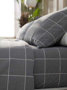 Постельное бельё евро «Этель. Клетка», бязь