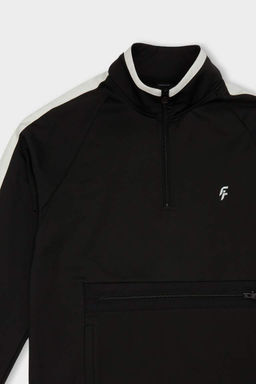 DeFactoFit Стандартный крой, спортивная толстовка с карманами и воротником-стойкой из ткани для подводного плавания с карманами и молнией  фото 2