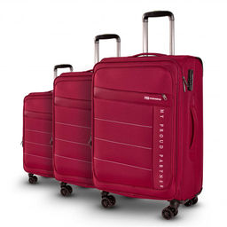 Чемодан (комплект из 3-х) , ткань, 50129 Бордовый