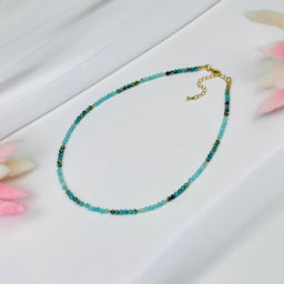 Чокер из Хризоколлы и Амазонита 38 см +