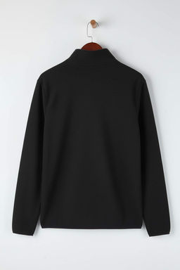 Siyah Regular/Normal Kesim Dik Yaka Fermuarl? Dikis Detayl? Polar Sweatshirt TMNAW26SW00036 - Trendyolmilla фото 4