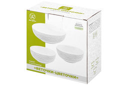 Набор 3 салатников 20,5*20,5*7,5 см 1 л + 15*15*6,5 см 600мл (2 шт.) Веточки-цветочки - Elan gallery фото 11