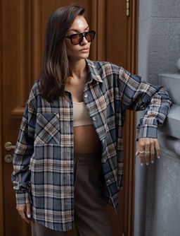 K13010 Рубашка OVER SIZE ГРАФИТ