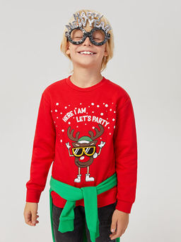 Bisiklet Yaka Y?lba?? Temal? Uzun Kollu Erkek ?ocuk Sweatshirt - Waikiki фото 2