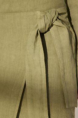 TRENDYOLMILLA Yesil %100 Keten Baglamal? Midi Etek TWOSS24ET00150  фото 6