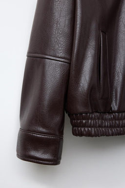 FAUX LEATHER BOMBER JACKET - Zara фото 12