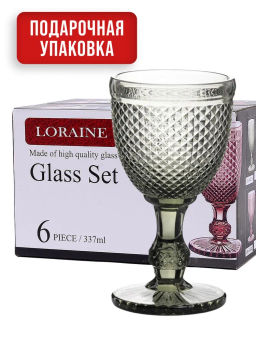 60437 Набор бокалов 340 мл 6 шт серый LR (х4) - Mayer&boch фото 9