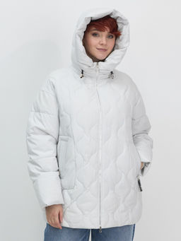 Куртка женская демисезонная с капюшоном серого цвета 1140Sr - Mtforce фото 7