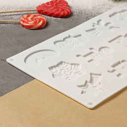 Форма для кондитерских украшений Доляна Новый год, 29.3?17.3 см, 12 ячеек, силикон