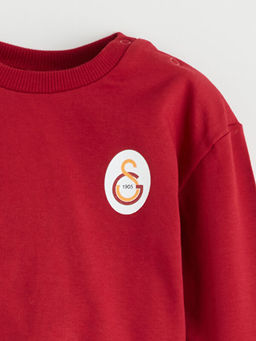 Bisiklet Yaka Galatasaray Bask?l? Erkek Bebek Sweatshirt ve E?ofman Alt 2li Tak?m