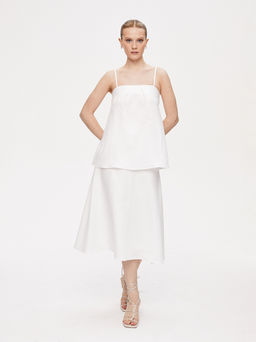 Льняной топ на бретелях 422.010407/Белый - Seven senses фото 4