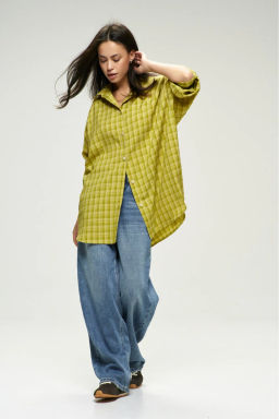 Рубашка Oversized в клетку Lime - Erist store фото 2