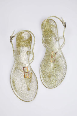 Trendyolmilla Shoes Siyah Jelly Parmak Aras? Kad?n Sandalet TAKSS25SD00065  фото 7