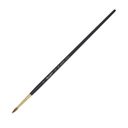 Кисть Roubloff Колонок, круглая, укороеченная, серия 1117 № 5 ручка длинная черная матовая/желтая обойма