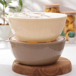 Салатник с крышкой и приборами «Bono», 5 л, цвет МИКС