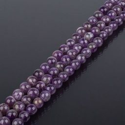 Бусины для украшений из кварцевого Аметиста (46 бусин) 39 см